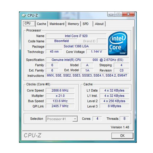 Intel Core i7-920 со включенным TurboBurst 