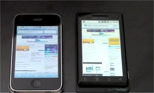 iPhone 3G S Motorola Milestone Droid