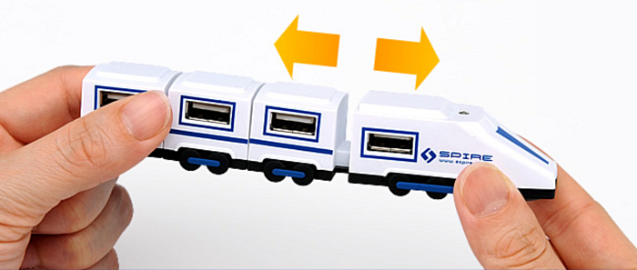 Train 4-Port USB 2.0 Hub