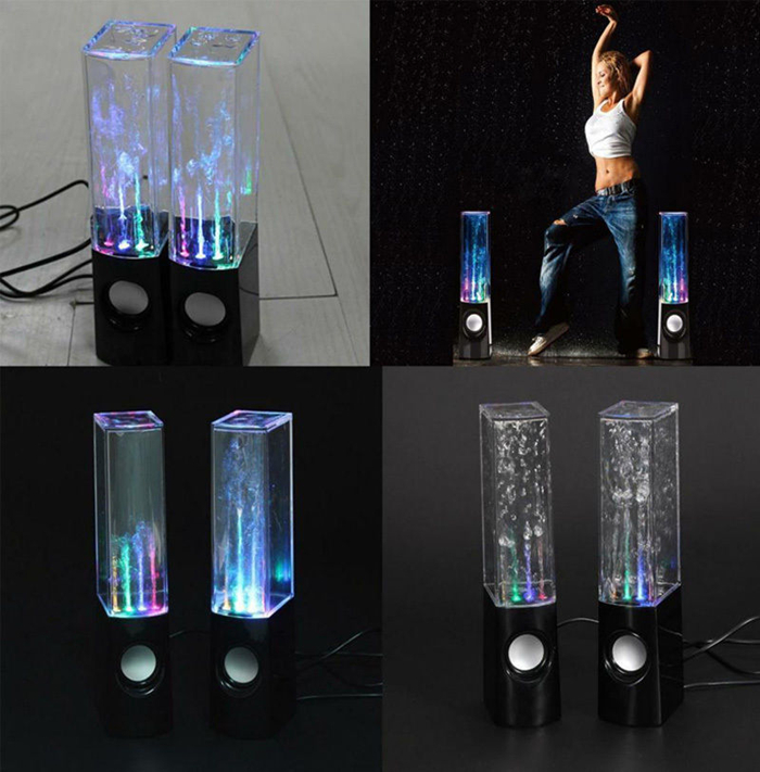 Black LED Dancing Water Music Fountain Light Speakers
