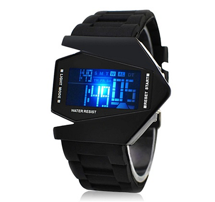 Stylish Digital Watch with Colorful Light & Silicone Strap
