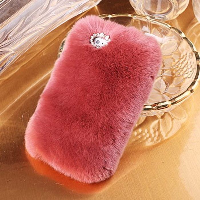 Moon Monkey Luxury Bling Crystal Decorated Rabbit Fur 