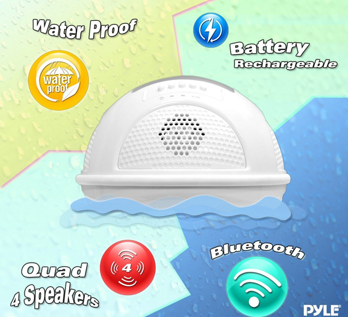 Aqua SunBlast Floating Bluetooth Waterproof Speaker System with Solar Panel