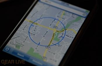 Определение местоположения абонента на Google Map iPhone